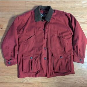 Vintage Burgundy Utility Jacket with Dark Collar